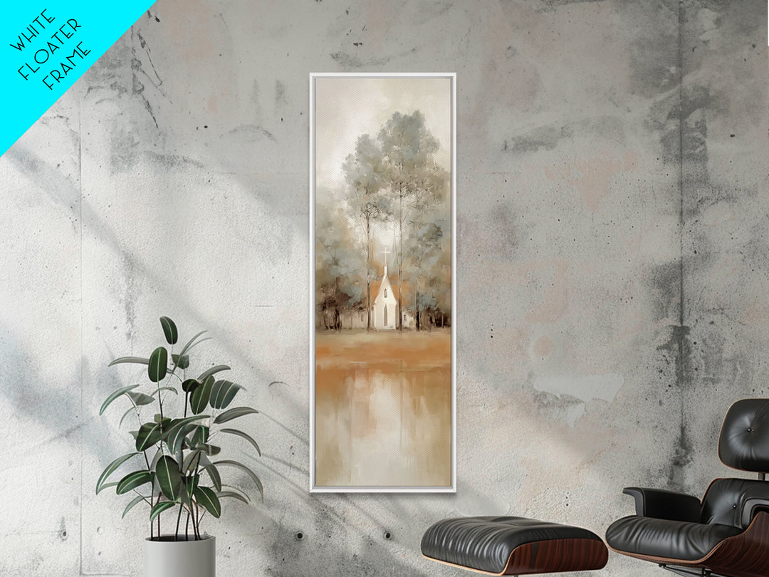 Chapel Of Stillness | Framed Canvas Print | Christian Wall Art | Christian Art Canvas | Tall Narrow Wall Art | Christian Christmas Art | Ch