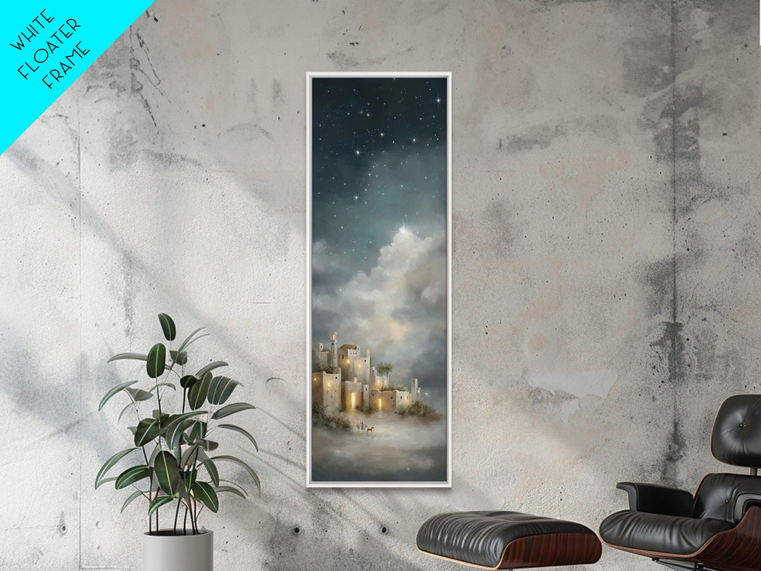 Star Over Judea – Framed Canvas Print – Narrow Art – Christian Art Canvas – Christmas Art – Christian Wall Art – Christian Christmas Decor