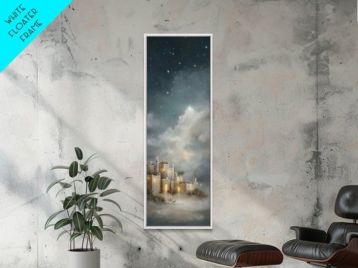 Star Over Judea – Framed Canvas Print – Narrow Art – Christian Art Canvas – Christmas Art – Christian Wall Art – Christian Christmas Decor