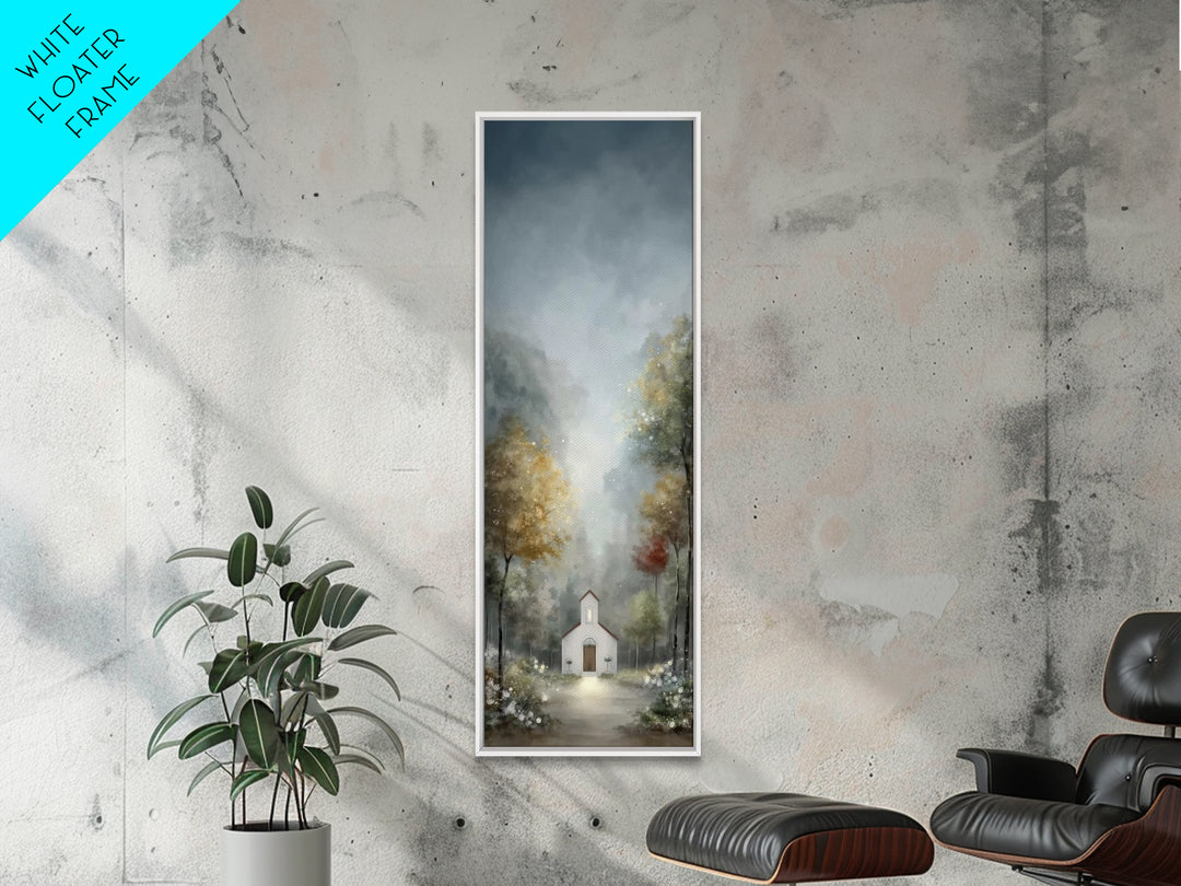 Sanctuary Of Light – Framed Canvas Print – Christian Wall Art – Modern Christian Art – Tall Skinny Art Print – Christmas Art Work – Christi