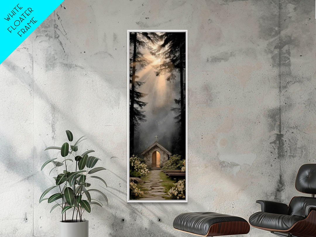 Chapel Of Radiance | Framed Canvas Print | Christian Art Print | Christian Wall Art | Skinny Art | Christian Christmas Art | Christian Deco
