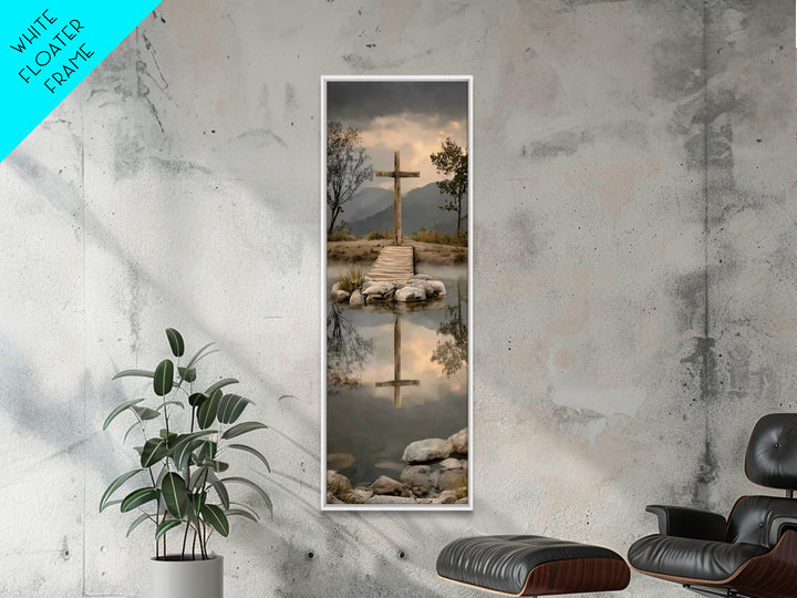 Reflections Of Hope | Framed Canvas Print | Christian Art Canvas | Vintage Christian Art | Tall Skinny Art Print | Christian Wall Art | Chr