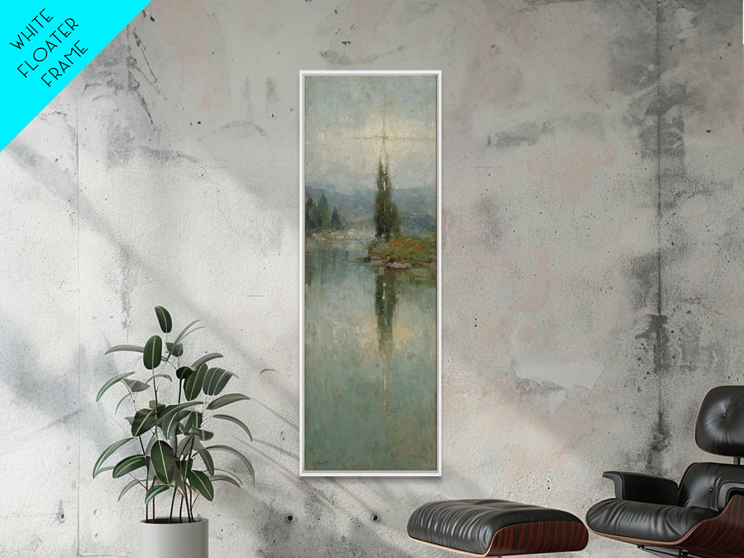 Skyward Grace – Framed Canvas Print – Christian Art Painting – Christmas Art – Narrow Art – Christian Wall Art – Subtle Christian Art – Chr