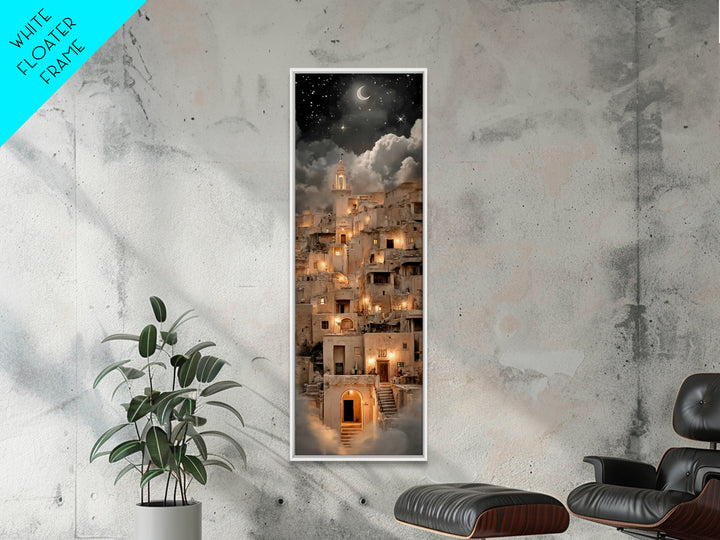 Crescent Bethlehem Sky – Framed Canvas Print – Tall Skinny Art Print – Christian Christmas Art – Christian Art Canvas – Christian Wall Art