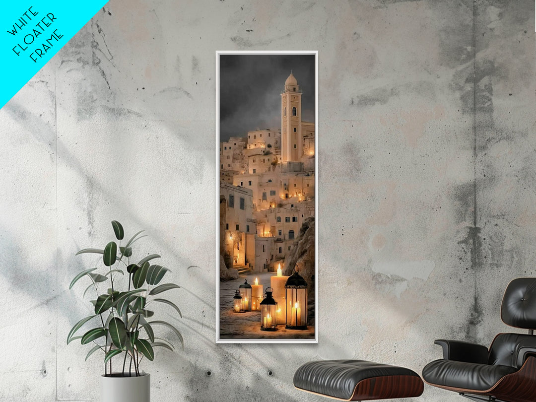 Evening Lanterns – Framed Canvas Print – Tall Skinny Art Print – Christian Decor – Christmas Art – Christian Wall Art – Christian Art Canva