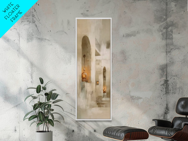 Clay Lamps Glow – Framed Canvas Print – Narrow Art – Christian Decor – Christmas Wall Art – Christian Art Canvas – Subtle Christian Art