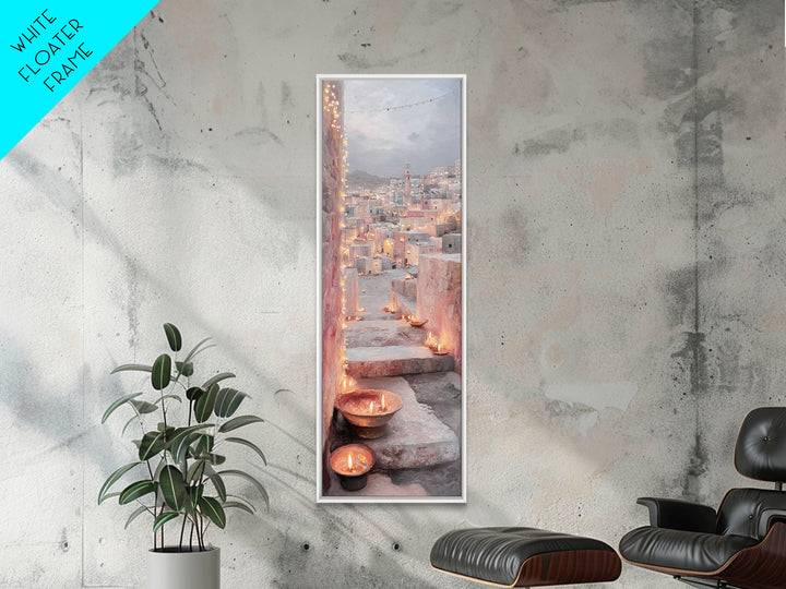Golden Courtyard – Framed Canvas Print – Tall Skinny Art Print – Christian Painting – Christian Wall Art – Modern Christian Art – Christmas