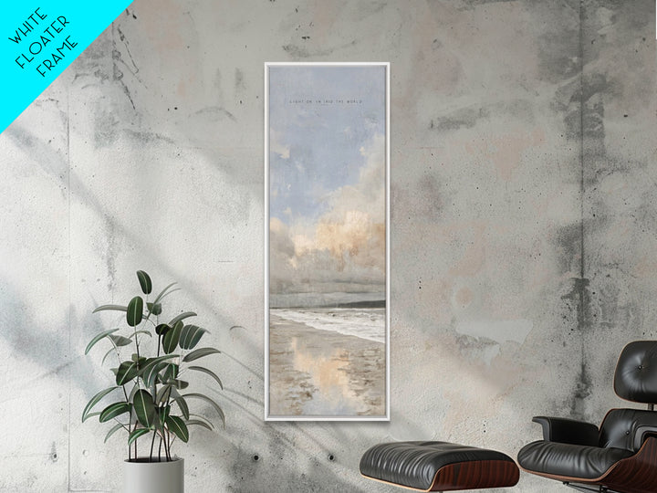 Shore Of Hope – Framed Canvas Print – Tall Narrow Wall Art – Christian Art Canvas – Christian Wall Art – Minimalist Christian Art – Christi