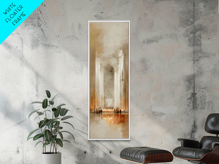 Cathedral Dawn – Framed Canvas Print – Skinny Art – Christian Art Canvas – Christian Wall Art – Framed Christian Art – Moody Christian Art