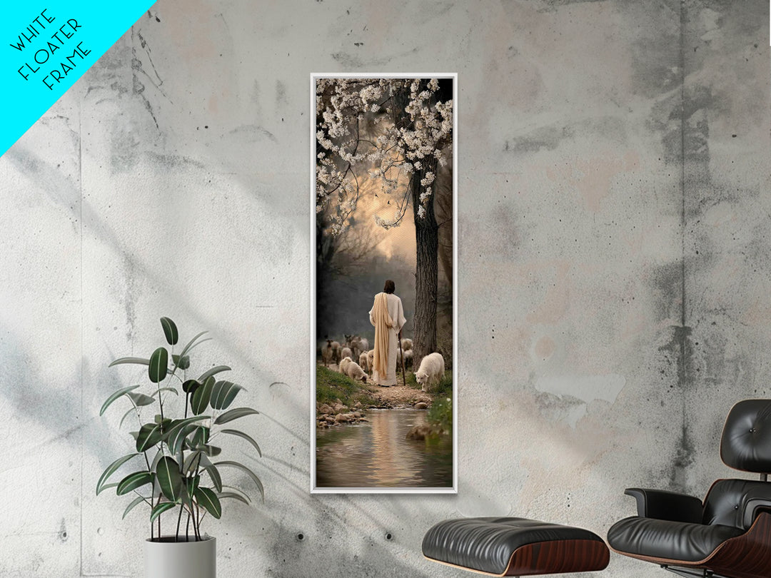 Gathered In Peace – Framed Canvas Print – Narrow Art – Christian Painting – Jesus Canvas Art – Christian Wall Art – Christmas Art – Faith A