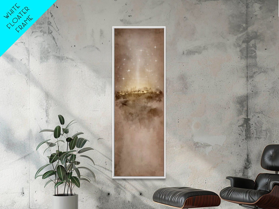 Guiding Star – Framed Canvas Print – Christian Wall Art – Christian Art Canvas – Christmas Wall Art – Narrow Art – Christian Christmas Art