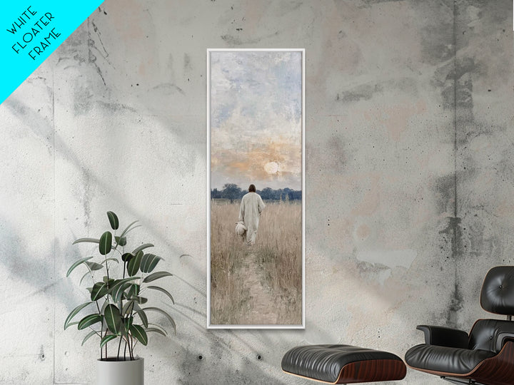 Shepherd’s Promise – Framed Canvas Print – Tall Skinny Art Print – Christian Wall Art – Jesus Painting – Christian Art Canvas – Christian G