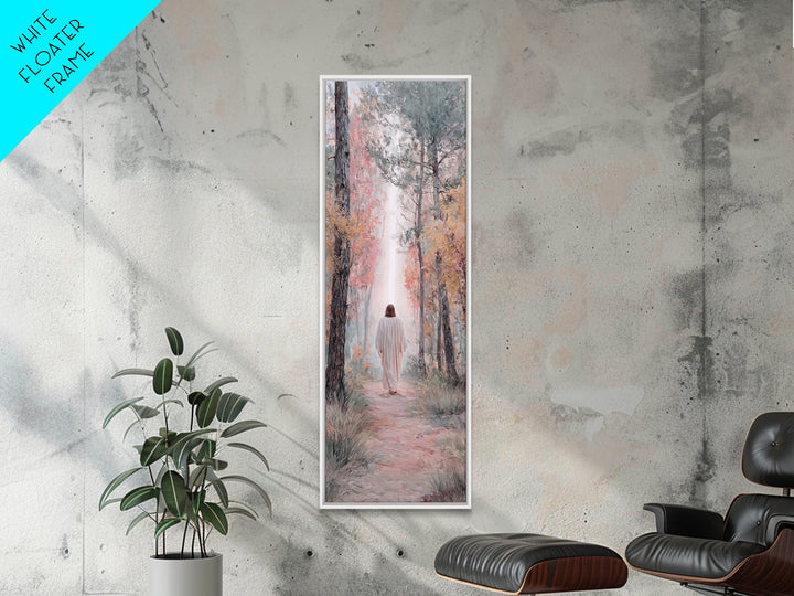 Sunset Shepherd Walk | Framed Canvas Print | Narrow Art | Christian Art Canvas | Jesus Painting | Christian Wall Art | Christian Gift Ideas