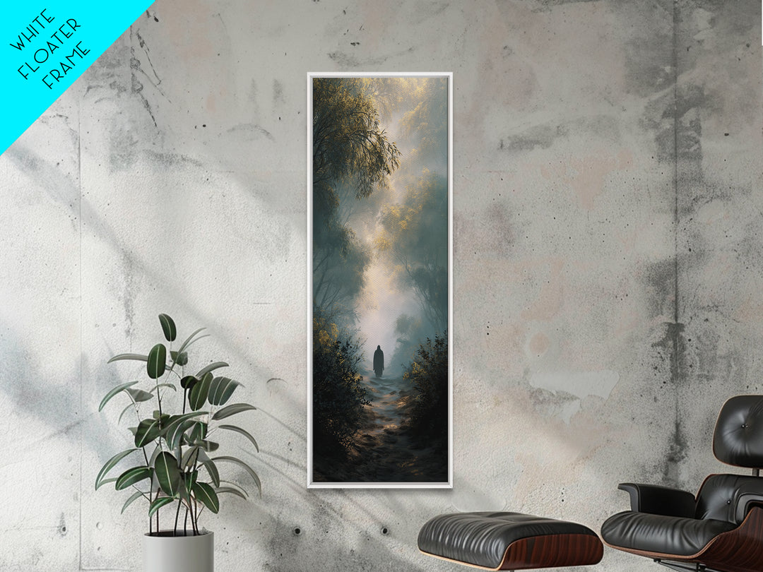 Path Of Grace – Framed Canvas Print – Tall Skinny Art Print – Christian Wall Art – Jesus Painting – Modern Christian Art – Christmas Art