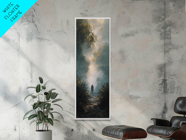 Path Of Grace – Framed Canvas Print – Tall Skinny Art Print – Christian Wall Art – Jesus Painting – Modern Christian Art – Christmas Art