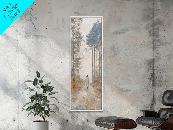 Sacred Morning Path – Framed Canvas Print – Skinny Art – Christian Art Work – Christian Painting – Jesus Painting – Modern Christian Art –