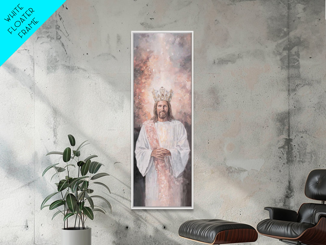 Heavenly Bright Trail – Framed Canvas Print – Tall Skinny Art Print – Christian Wall Art – Christian Painting – Jesus Art Print – Vintage C
