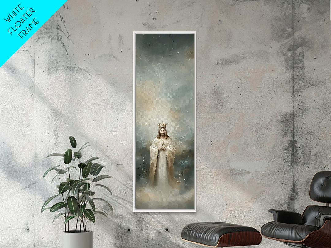 King Of Glory – Framed Canvas Print – Narrow Art – Christian Wall Art – Jesus Painting – Christian Art Canvas – Modern Christian Art – Chri