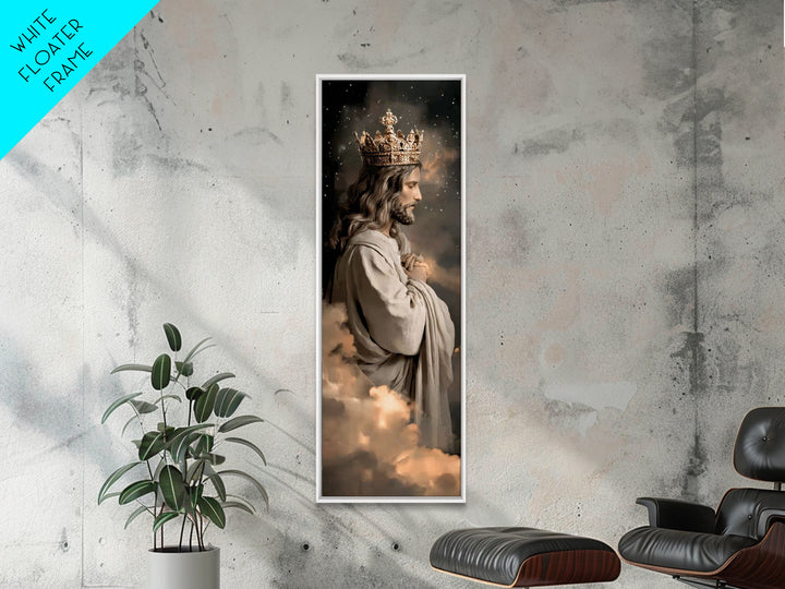 Crowned In Light – Framed Canvas Print – Tall Narrow Wall Art – Christian Art Canvas – Jesus Painting – Christian Wall Art – Christmas Art