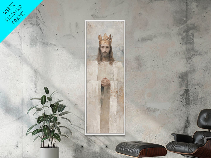 Crown Of Peace – Framed Canvas Print – Tall Skinny Art Print – Christian Wall Art – Jesus Painting – Modern Christian Art – Christmas Art