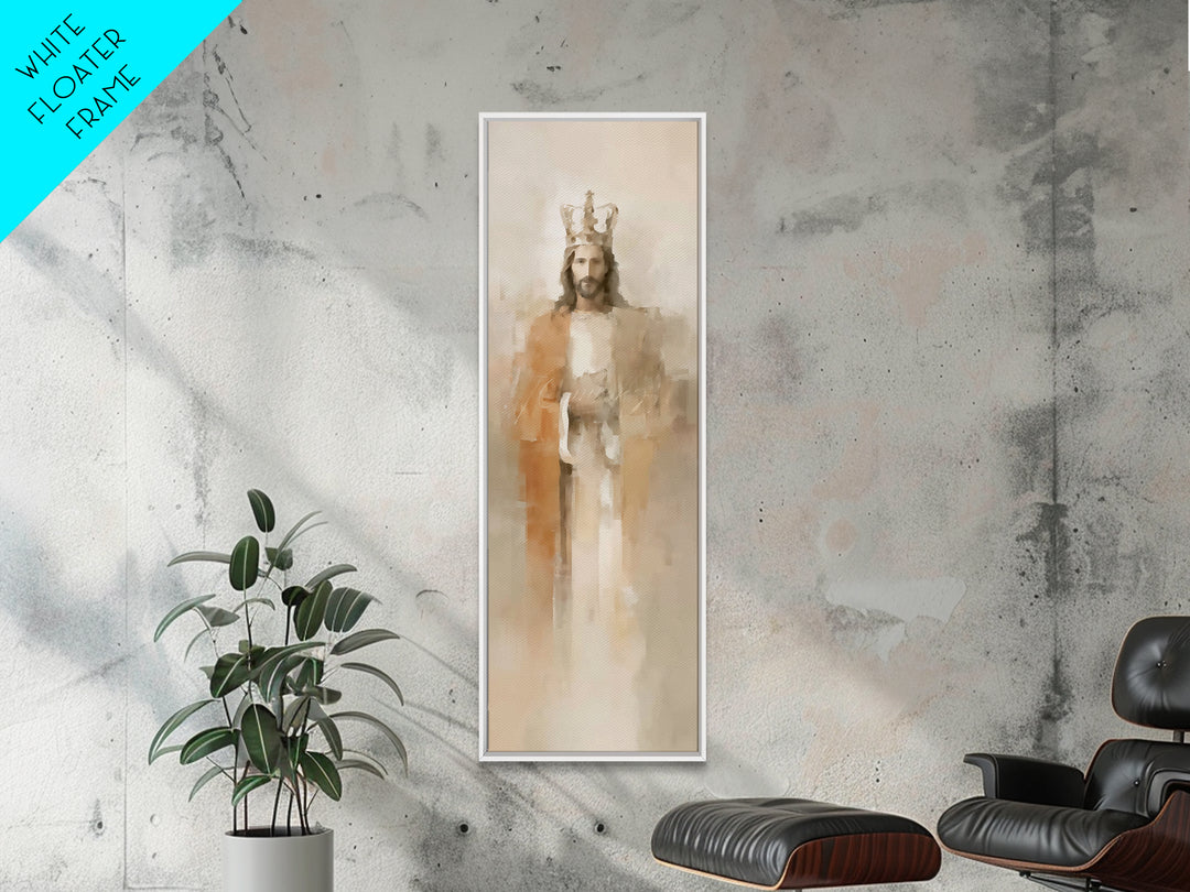 Eternal King Light – Framed Canvas Print – Narrow Art – Christian Art Canvas – Jesus Painting – Vintage Christian Art – Christmas Wall Art