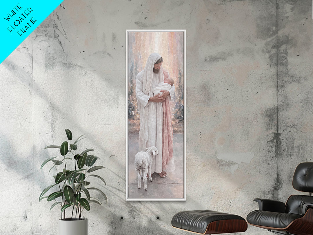 Radiant Holy Peace – Framed Canvas Print – Tall Narrow Wall Art – Christian Wall Art – Christian Art Canvas – Jesus Painting – Christian Ch