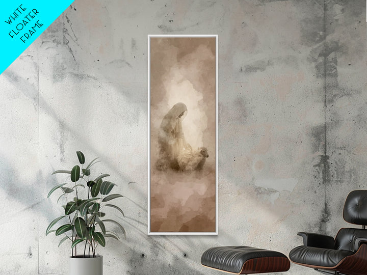 Shepherd’s Quiet Glory – Framed Canvas Print – Tall Skinny Art Print – Christian Art Canvas – Christian Wall Art – Christmas Art – Jesus Ch