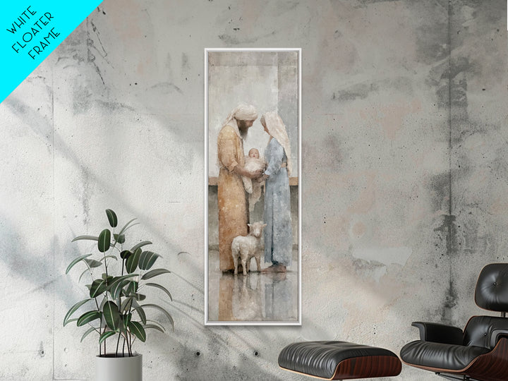 Bethlehem Dawn Light – Framed Canvas Print – Narrow Art – Christian Christmas Art – Christian Art Canvas – Christian Wall Art – Christmas C