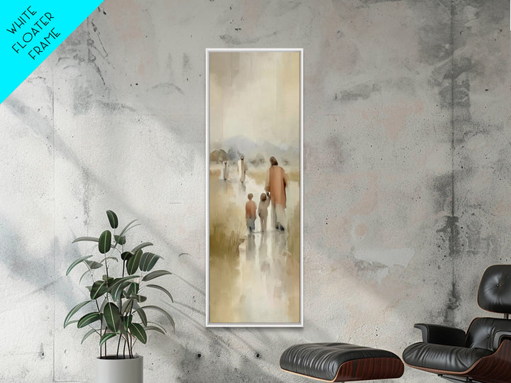 Guiding Light Trail, Framed Canvas Print, Narrow Art, Christian Wall Art, Christian Art Canvas, Jesus Painting, Christmas Art