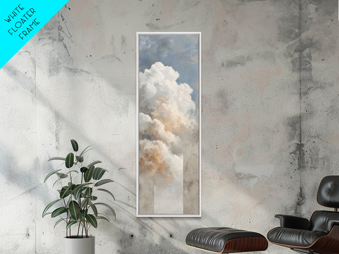 Clouded Glory – Framed Canvas Print, Christian Art Work, Christian Wall Art, Vintage Christian Art, Tall Skinny Art Print, Christian Painti