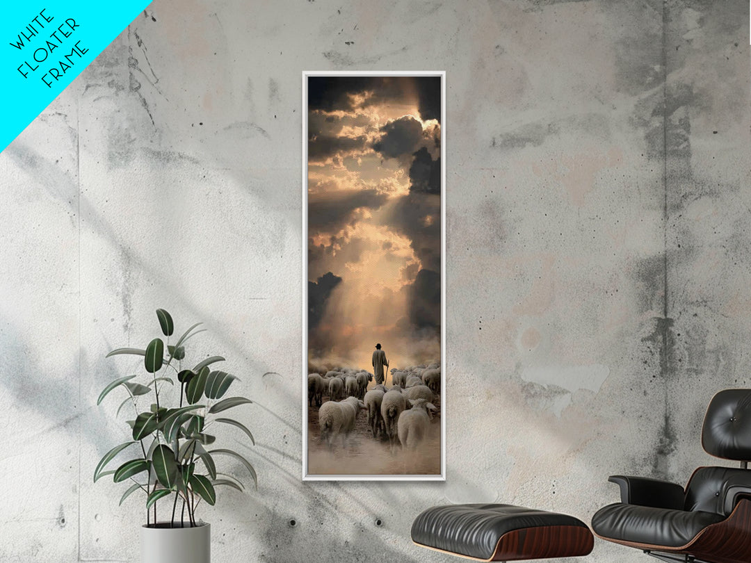 Lambs Of Heaven – Framed Canvas Print – Narrow Art – Christian Art Canvas – Jesus Painting – Christian Christmas Art