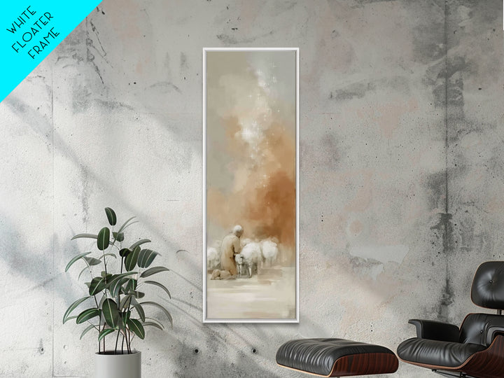Prayer Under Stars | Framed Canvas Print | Tall Skinny Art Print | Christian Wall Art | Christian Art Canvas | Jesus Painting
