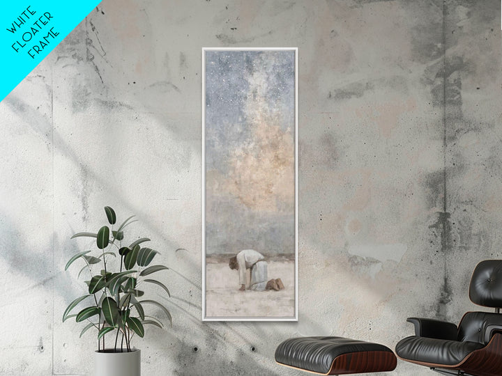 Desert Night Prayer – Framed Canvas Print – Christian Art Canvas – Jesus Painting – Christian Wall Art – Tall Narrow Wall Art – Christian A
