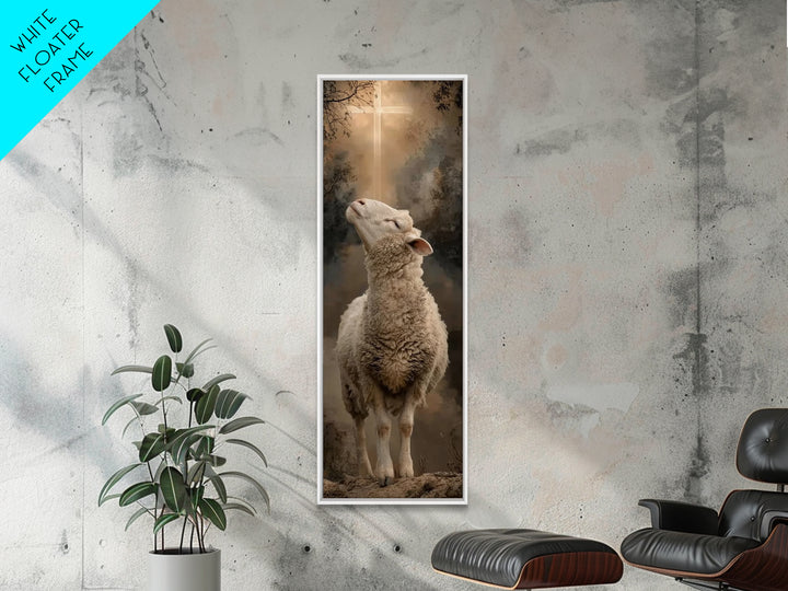 Lamb Of Hope – Framed Canvas Print – Skinny Art – Christian Art – Christian Art Canvas – Christian Painting – Christian Christmas Art – Chr