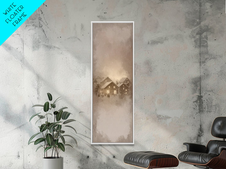 Gathered Hearth Light | Framed Canvas Print | Christmas Wall Art | Christian Art Canvas | Tall Skinny Art Print | Christian Christmas Art |