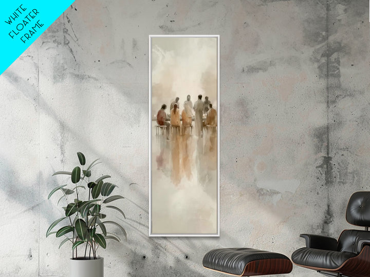 Communion Of Peace, Framed Canvas Print, Jesus Painting, Christian Art Canvas, Narrow Art, Modern Christian Art, Christian Wall Art, Christ