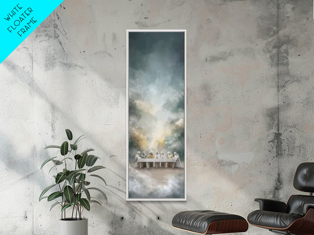 Last Supper Glory | Framed Canvas Print | Christian Art Canvas | Jesus Painting | Tall Narrow Wall Art | Christian Wall Art | Christian Art