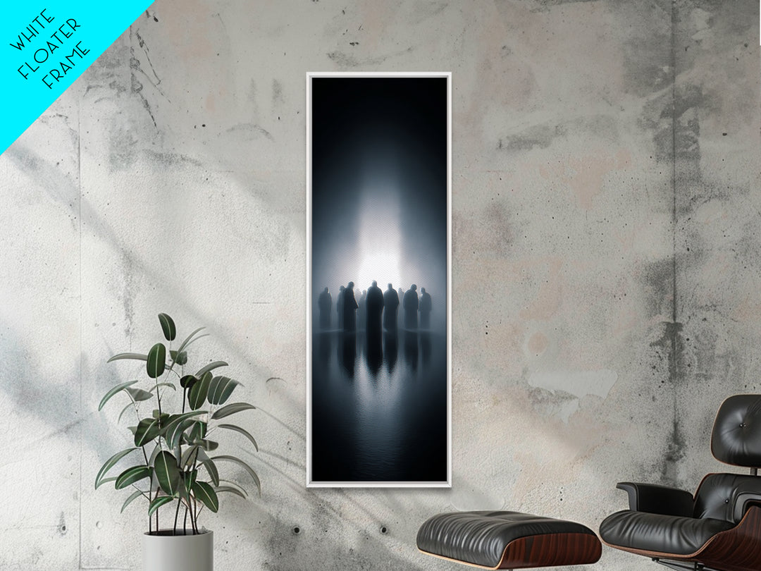 Ascension Gathering – Framed Canvas Print – Christian Art Canvas – Christian Wall Art – Tall Skinny Art Print – Jesus Painting – Modern Chr