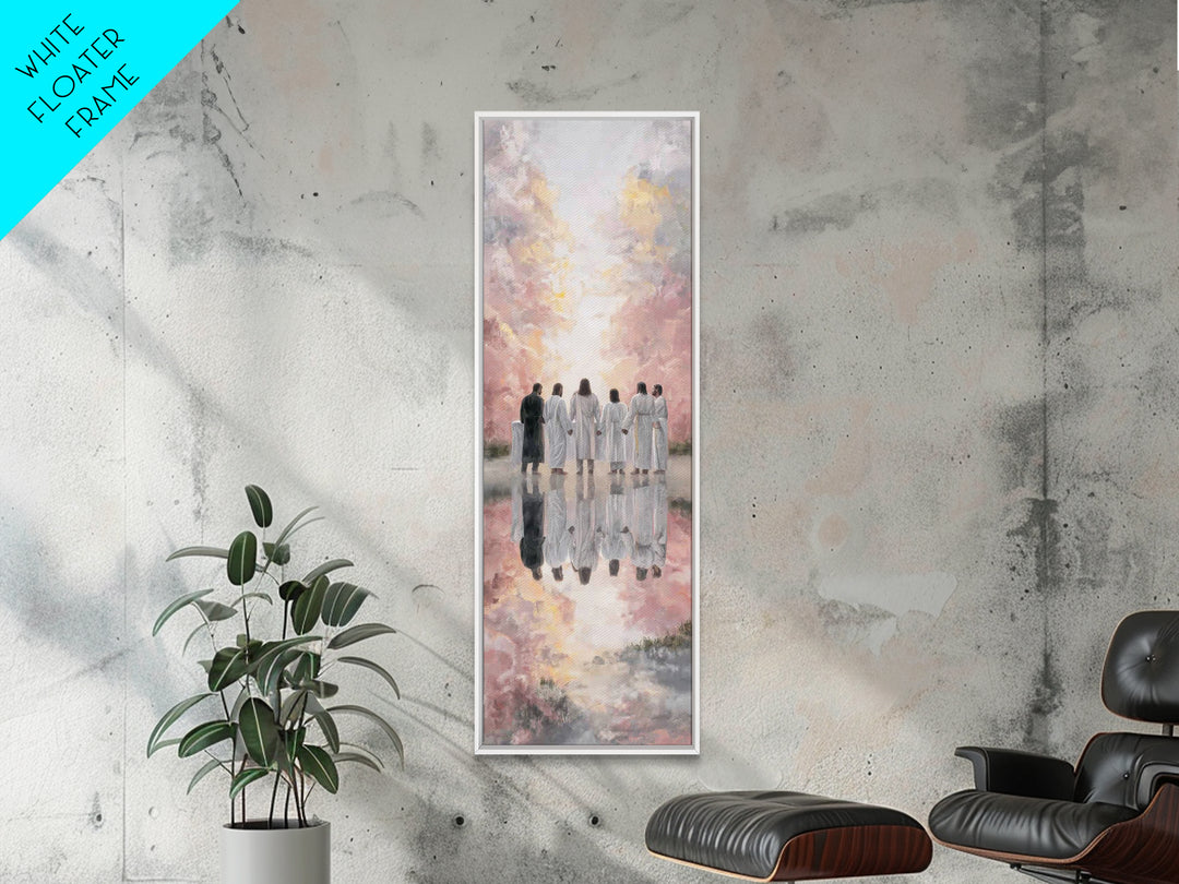 Heavenly Fellowship – Framed Canvas Print – Christian Wall Art – Christian Art Canvas – Jesus Painting – Tall Narrow Wall Art