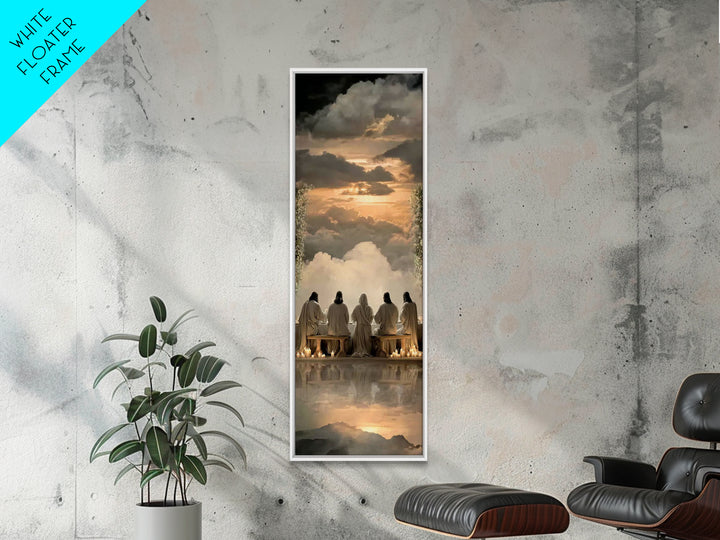 Celestial Supper Light – Framed Canvas Print – Christian Wall Art – Christian Christmas Art – Christian Art Canvas – Narrow Art