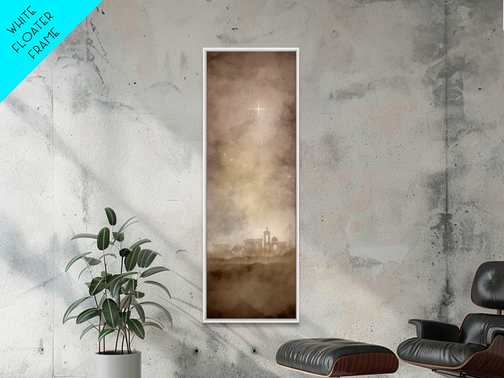 The Guiding Star – Framed Canvas Print – Tall Narrow Wall Art – Christian Wall Art – Christian Art Canvas – Christmas Art – Christian Decor