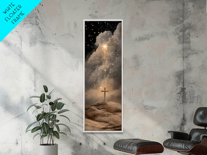 Cross Of Hope – Framed Canvas Print – Skinny Art – Christian Art Canvas – Christian Christmas Art – Jesus Painting – Christian Wall Art