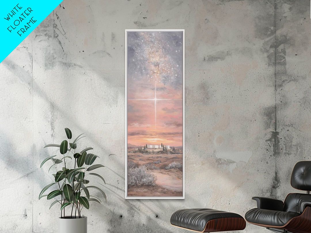 Desert Star – Framed Canvas Print – Skinny Art – Christian Wall Art – Christian Christmas Art – Modern Christian Art – Christian Canvas Art
