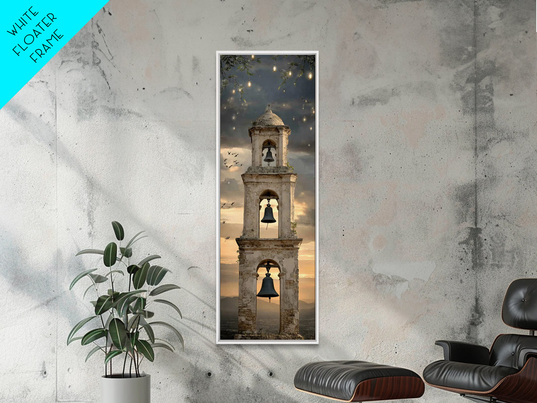 Chapel Sunrise – Framed Canvas Print – Tall Skinny Art Print – Christian Art – Christian Christmas Decor – Christian Wall Art – Christmas A