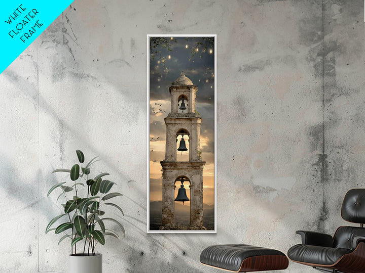 Chapel Sunrise – Framed Canvas Print – Tall Skinny Art Print – Christian Art – Christian Christmas Decor – Christian Wall Art – Christmas A