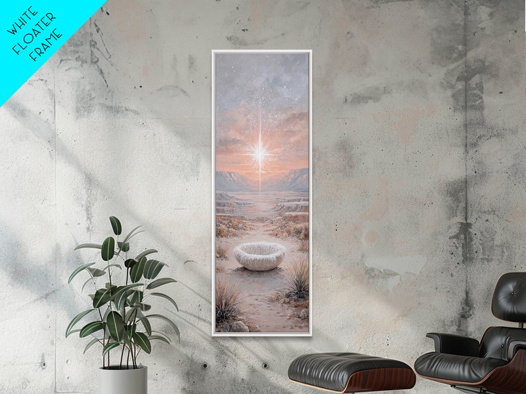 Desert Star Wonder | Framed Canvas Print | Tall Narrow Wall Art | Christian Art | Christmas Art | Christian Art Canvas | Christian Painting