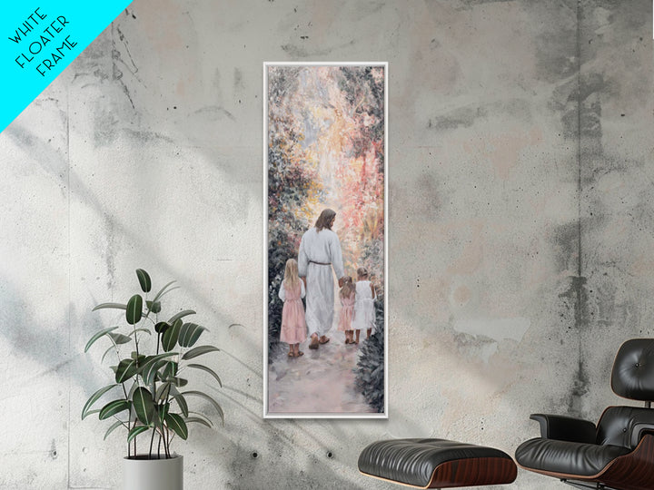 In His Garden – Framed Canvas Print – Narrow Art – Christian Painting – Jesus Art Print – Christian Art Canvas – Christian Wall Art
