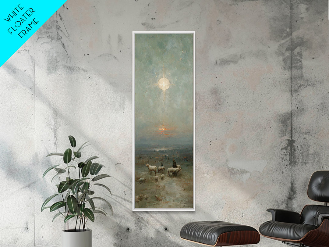 Holy Star Rising – Framed Canvas Print – Skinny Art – Christian Art Work – Christmas Canvas Wall Art – Jesus Art Print