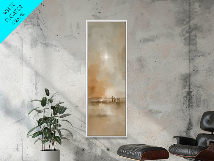 Silent Hills Star – Framed Canvas Print – Tall Narrow Wall Art – Christian Christmas Art – Jesus Art Print – Christian Decor
