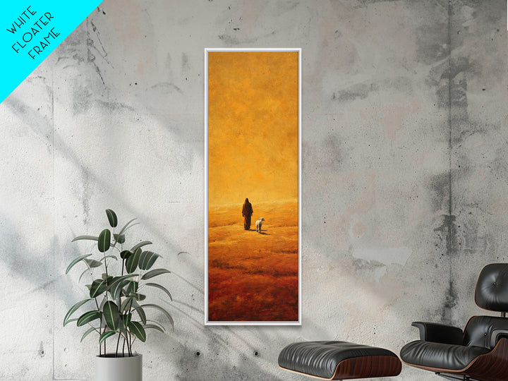 Walk In The Light – Framed Canvas Print – Tall Narrow Wall Art – Jesus Wall Art – Christian Art Gift – Christian Art Prints – Christian Pai